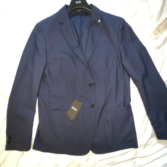 Boss Black, dark blue Blazer. Size 48R, 100%pure Virgin Wool. Part. Lined a very - Picture 3 of 9